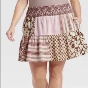 NEW Universal Thread Target Women's Boho Skirt Patchwork Medium